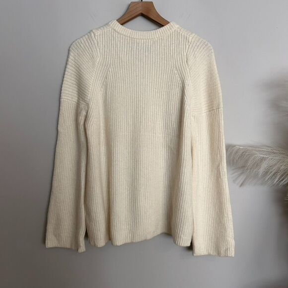 All Saints Ivory Cream Crew Neck Jumper Wool Blend - Picture 6 of 8